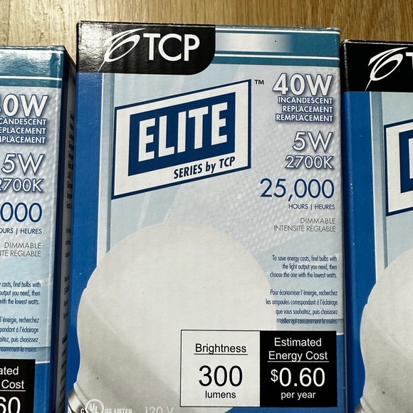 3 LED TCP dimmable lamps 40W 5W 300 lumens 25000 hours - Picture 2 of 2